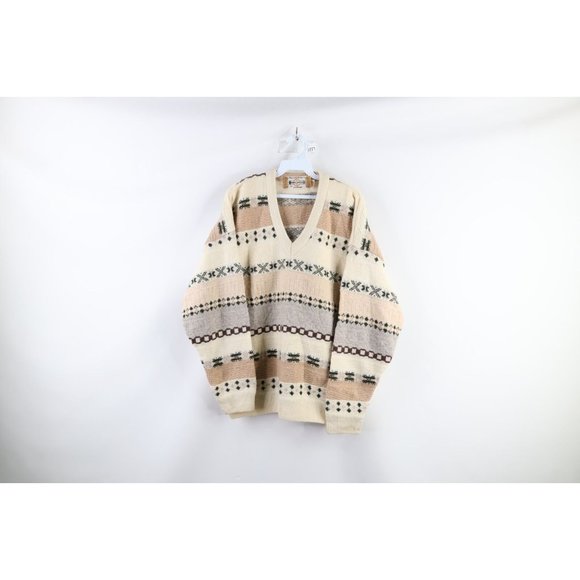 Vintage Other - Vintage 90s Coogi Style Mens 40 Ed Bassmaster Fair Isle Lambswool Knit Sweater